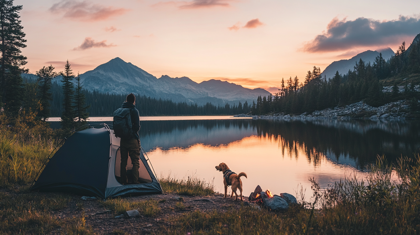 bivouac avec son chien