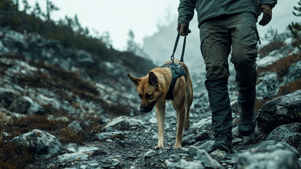 danger du terrain pour les chiens en montage