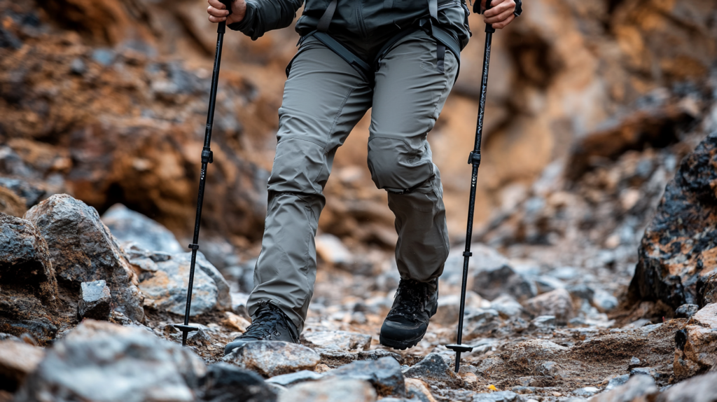 utilisation de batons en montagne